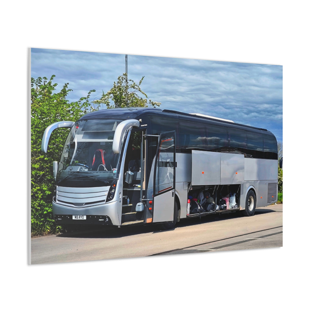 Tour Coach Canvas Print — Modern Luxury Bus Wall Art for Travel Enthusiasts