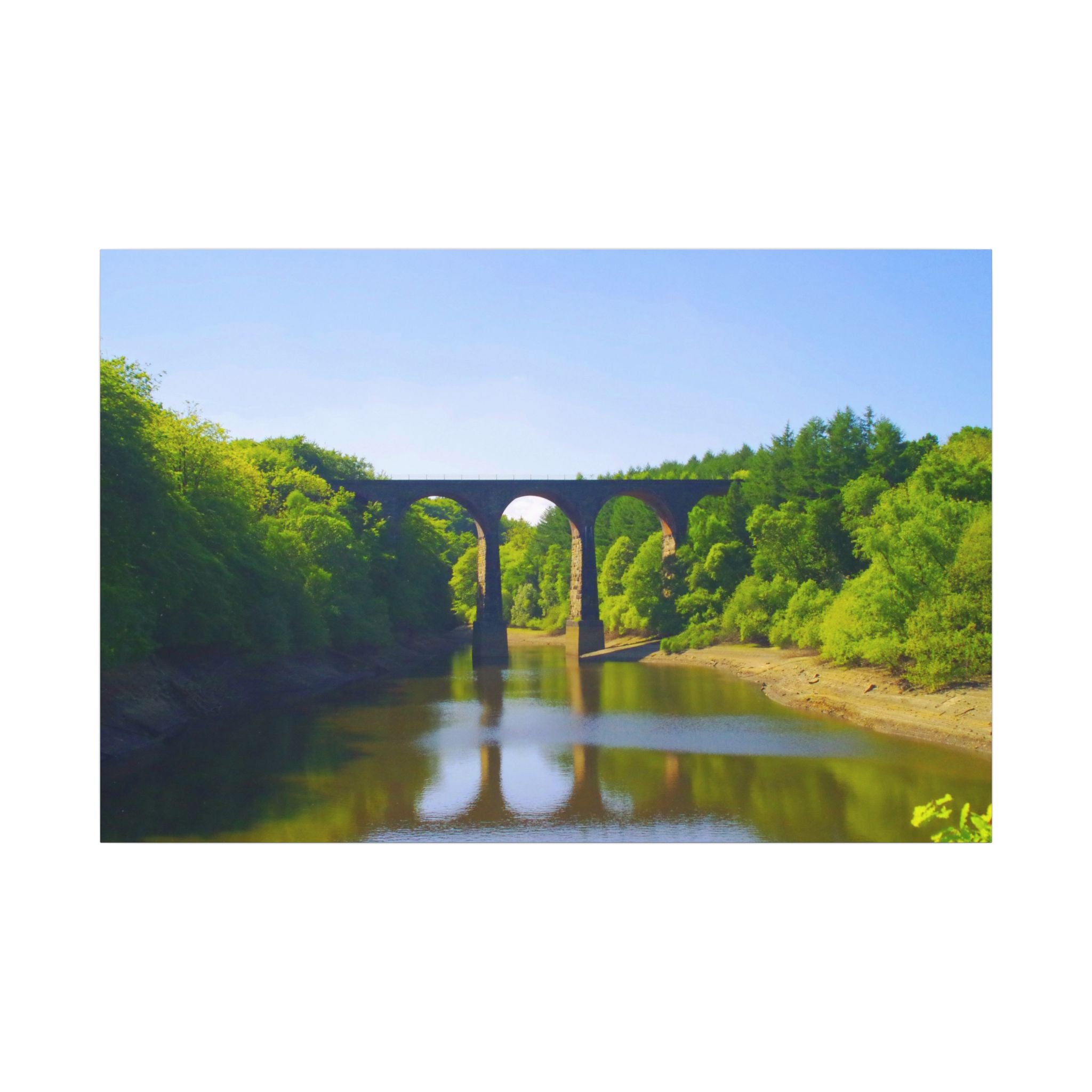 River Viaduct Landscape Canvas Print  Scenic Bridge Wall Art Bradshaw Viaduct Darwen