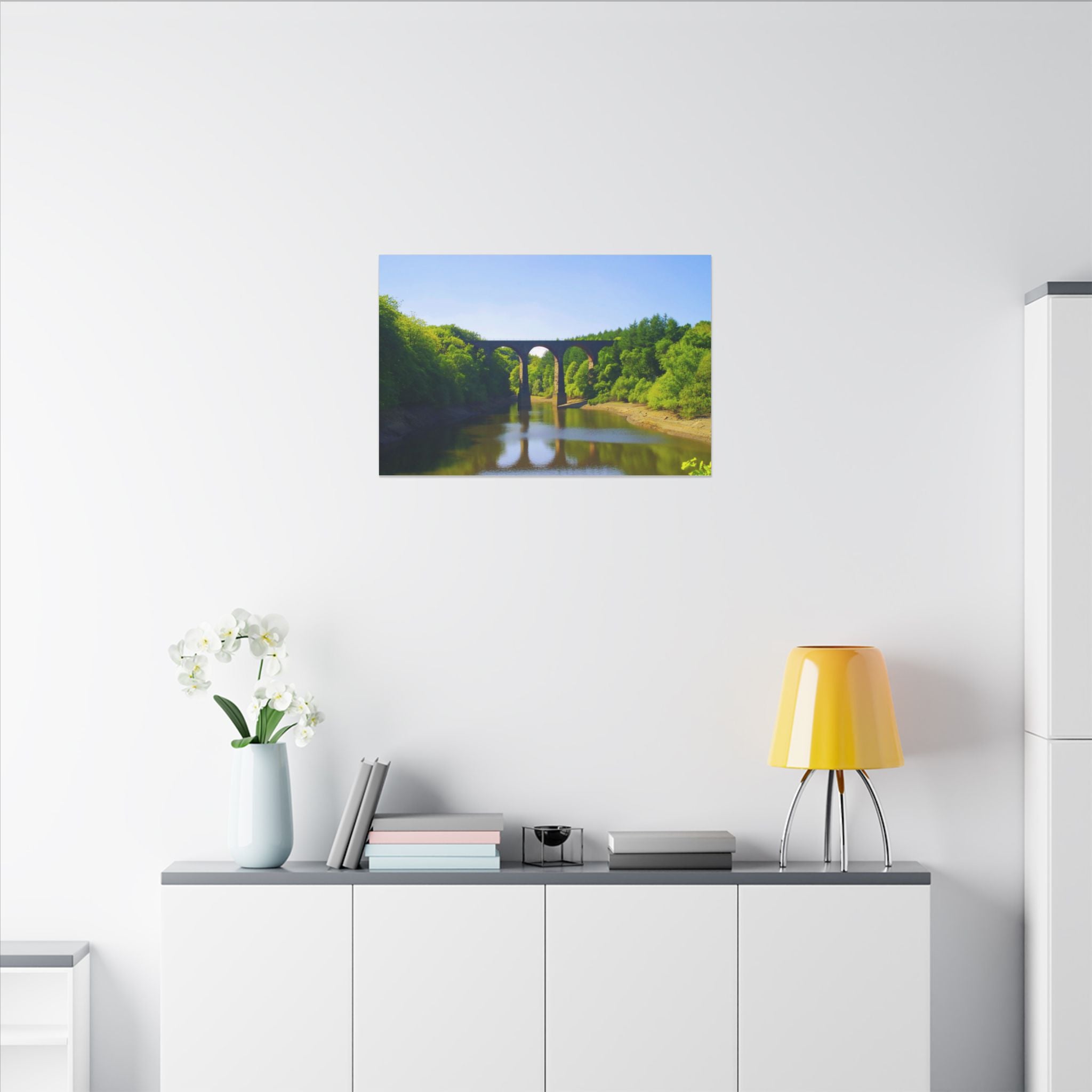 River Viaduct Landscape Canvas Print  Scenic Bridge Wall Art Bradshaw Viaduct Darwen